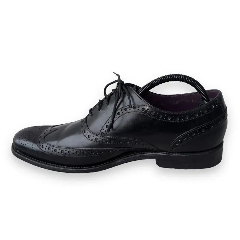 Charles Tyrwhitt Derby‎ Brogue Wingtip Shoes Black Leather Men's 9.5